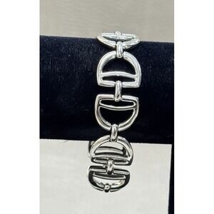 LAUREN RALPH LAUREN  Link Bracelet Silver Silver tone Stirrup Motif 7.25